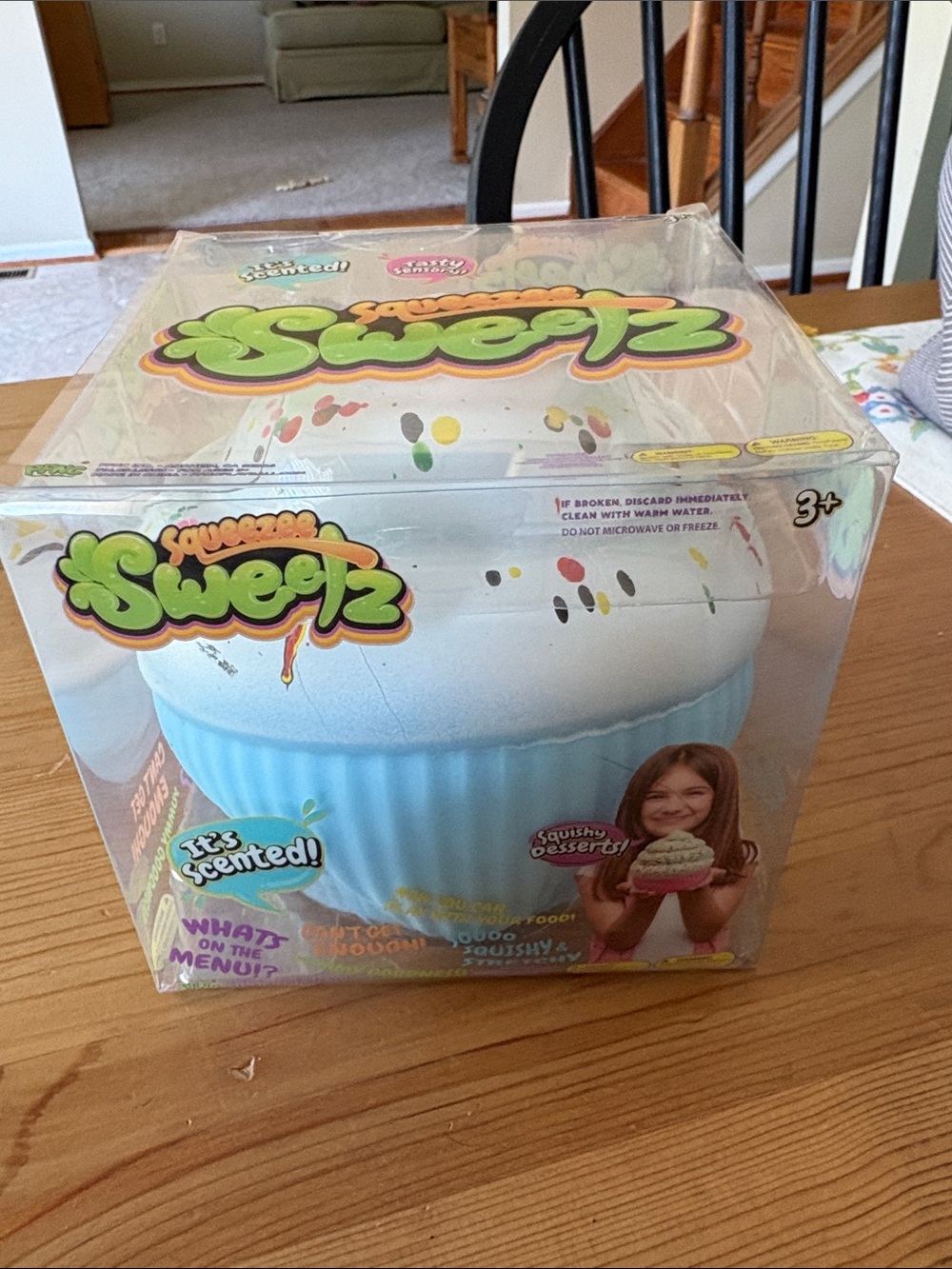 Squeezies SweeTz Scented Cupcake Squishy Toy - Blue & White